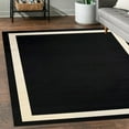 thumbnail image 2 of Machine Washable Area Rug Non Slip Backing & Ultra-Thin & Stain Resistant & Eco Friendly & Family and Pet Friendly - Everest Geometric Modern Bordered Black & Creme Design, 2 of 5