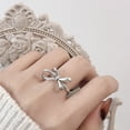 thumbnail image 2 of Simple Personality Hong Kong Style Geometric Hand Jewelry Bow Ring Women, 2 of 5