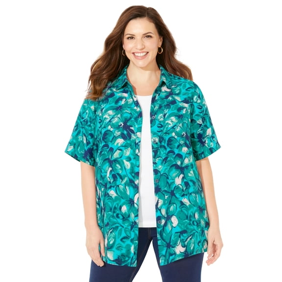 Catherines Women's Plus Size Timeless Short Sleeve Blouse