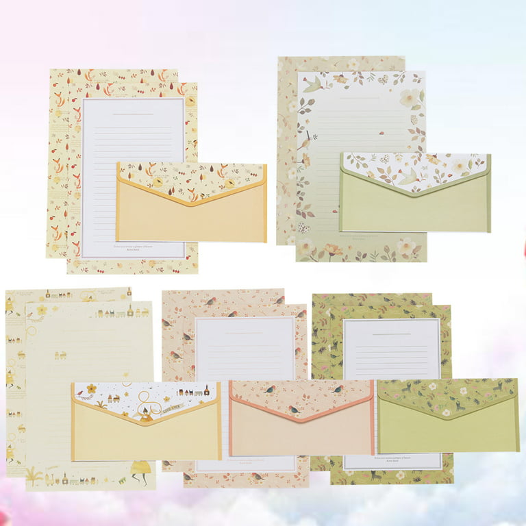 12 Sets of Vintage Envelopes Writing Paper Letter Stationery Set Paper  Letter Kit Envelope Kit 