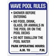 thumbnail image 1 of Florida Wave Pool Rules Sign, Complies With State Of Florida Pool Safety Code, 18x24 Corrugated Plastic, 1 of 7