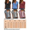 thumbnail image 2 of MAWCLOS Ladies Shirts Lapel Neck Tops Short Sleeve Blouse Single Breasted Business Button Down Tunic Shirt Red White M, 2 of 2
