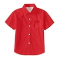 thumbnail image 2 of Little Girls' Button Down Shirts Boy Red Button Down Shirt Graduation Shirts School Uniform Shirts for Boys 8-9 Years, 2 of 5