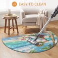 thumbnail image 6 of Half Circular Door Mat 20"x31.5", Christmas Snowman Coastal Absorbent Non Slip Front Door Mat, Xmas Blue Beach Diatomaceous Entryway Rug for Indoor Patio Living Room Kitchen Door Entrance, 6 of 9