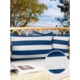 thumbnail image 3 of Outdoor Waterproof Throw Pillow Covers Set of 2 Navy Blue White Stripe Decorative Pillowcases Lumbar Outdoor Pillows Cushion Case 20x12 Inch Simple Style Striped Patio Pillows for Couch Sofa Bed, 3 of 9