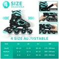 thumbnail image 2 of MammyGol Adjustable Inline Skates with Light-Up Wheels for Boys Girls Outdoor Sports, Comfort Youth Kids Skates Teal 5-8, 2 of 6