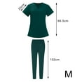 thumbnail image 3 of Scrub Set Workwear Scrubs Breathable Fashion Lightweight Durable Soft Working Uniform SPA Uniforms for Occupations Workers Yoga Jogger Nurse Green Color M, 3 of 8
