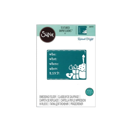 UPC: 0630454229353 | Sizzix RBright TI Emboss Folder BirthdayInvitation
