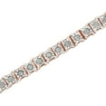 thumbnail image 4 of 10K Rose Gold over .925 Sterling Silver 1.0 Cttw Diamond Square Frame Miracle-Set Tennis Bracelet (I-J Color, I3 Clarity) - 8", 4 of 8