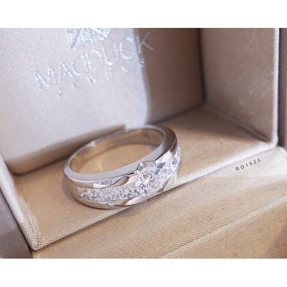 0.60 cts Cubic Zirconia / Sterling Silver 925 Ring / Rhodium plated Nickel-Free / MadDuckJewels RG1625 / Thailand Jewelry