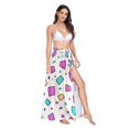 thumbnail image 2 of FORMRS Womens Long Sarong Beach Wrap Semi-Sheer Bikini Skirt Bathing Swimsuit Cover Up, Beige Retro Pattern, 2 of 7
