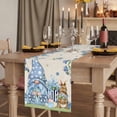 thumbnail image 2 of Table Runners 70 Inches Long Dress Scarves, Easter Farmhouse Coffee/Dining/Kitchen Table Decor, Holiday Table Runner, Farmhouse Retro Spring Rabbits Gnomes Blue Flowers 13x70 Inch, 2 of 9