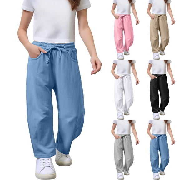 Rvasteizo Boys Girls Drawstring Sweatpants Sports Fall Winter Trouser 4-15Y,6Y