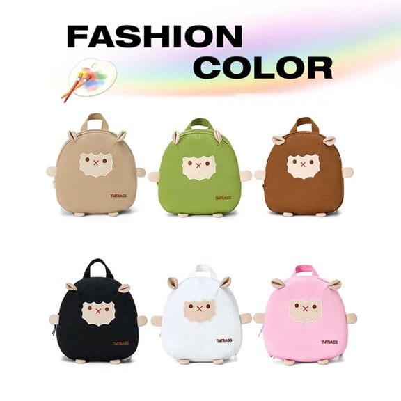 ibiyuan School Backpacks Lamb Canvas Large Capacity School Bag for Ages 3rd 4th 5th 6th, Daycare, Primary School, Beach, Travel, Outings, Playground, Vacation