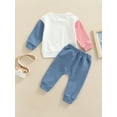 thumbnail image 5 of Toddler Baby Girl Clothes Infant Fall Long Sleeve Rainbow Print Sweatshirt Sweater Top + Casual Pants Set, 5 of 10