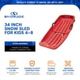 thumbnail image 3 of Snow Joe Plastic Snow Sled 34” Toboggan Board with Handles and Rope, Red, SJ-SLD34-RED, 3 of 12