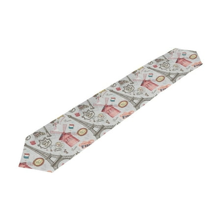 

POPCreation Eiffel Tower Table Runner Decoration Kitchen Castle Gary Table Runners for Home Coffee Kitchen Dining Table 13x70 inches
