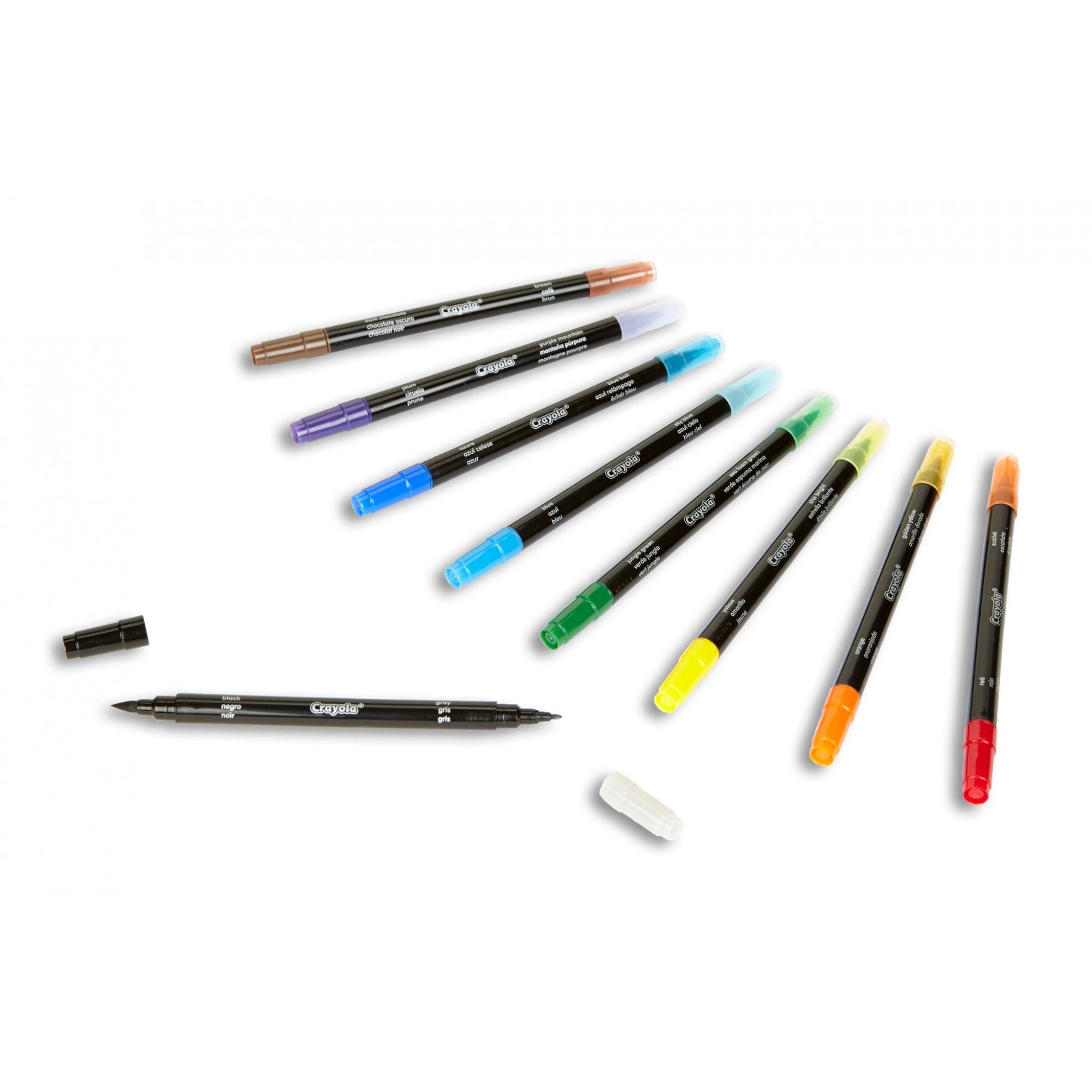 Crayola Brush Detail Dual Tip Markers Ultra Fine Marker Point Brush Marker  Point Style 16 Set - Office Depot