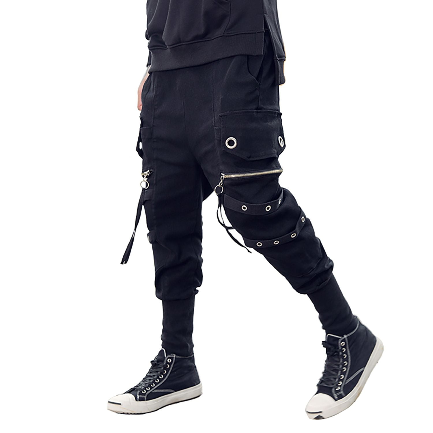 Niepce Inc Techwear Black Cargo Pants Streetwear Multiple pockets ...