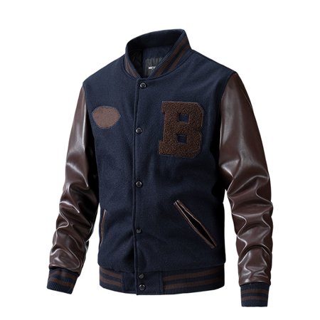 Baseball Coat Jacket Men's Autumn And Winter New Casual Color Inserted Wool Coat