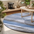 thumbnail image 3 of Round Rugs 5Ft, Blue Brown Ombre Round Area Rug Washable Indoor Throw Carpet, Vintage Shabby Blue Abstract Art Soft Non Slip Circle Rug for Cabinet Bathroom Home Decor Aesthetic, 3 of 8