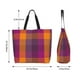 thumbnail image 5 of Fotbe Purple Yellow Buffalo Plaid Bolsa Tote Estética de Lona con Estampado para Mujer - Bolsa Reutilizable de Hombro Casual para Vacaciones, Compras, Trabajo y Gimnasio, 5 of 8