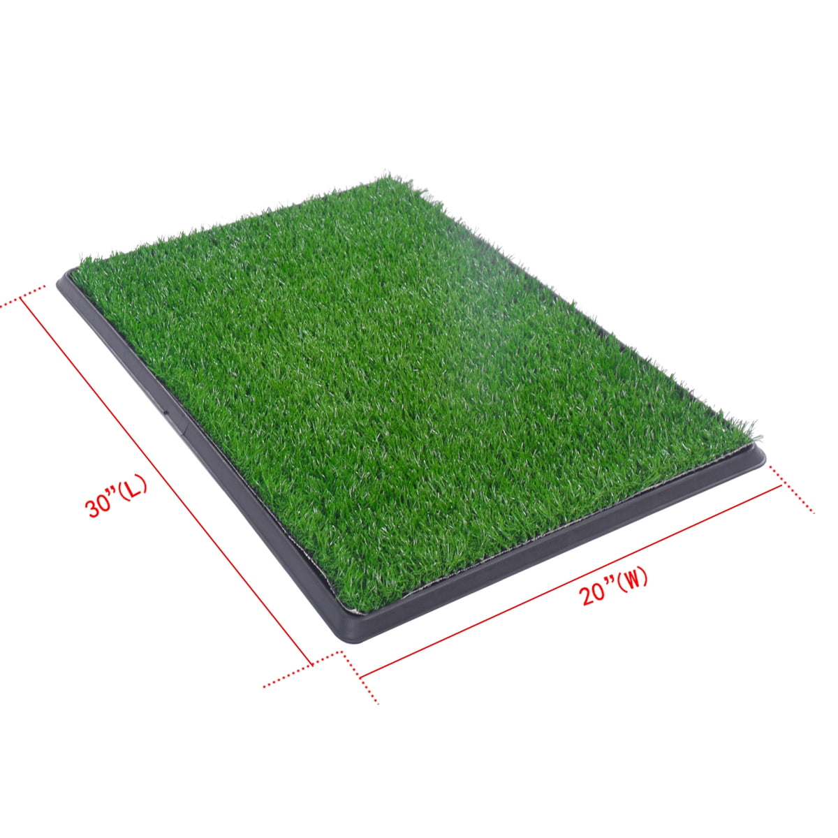 Coziwow 30"x 20" Artificial Dog Grass Pee Pad for Pet Potty Loo Indoor Training Outdoor Portable Toilet, 3-Layer System, Large