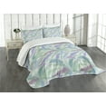 thumbnail image 3 of Ambesonne Hawaii Quilted Bedspread Set 3 Pcs, Abstract Tropic Leaves, Queen Size, Multicolor, 3 of 5