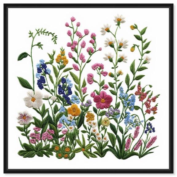Wildflower Patch I Canvas Floral Prints by Art Remedy, Black Frame, 12 x 12