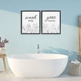 thumbnail image 2 of Wash Away Worries Minimalist Leaves 2 Piece Black Framed Floater Canvas Set, design by Lettered and Lined, 2 of 9