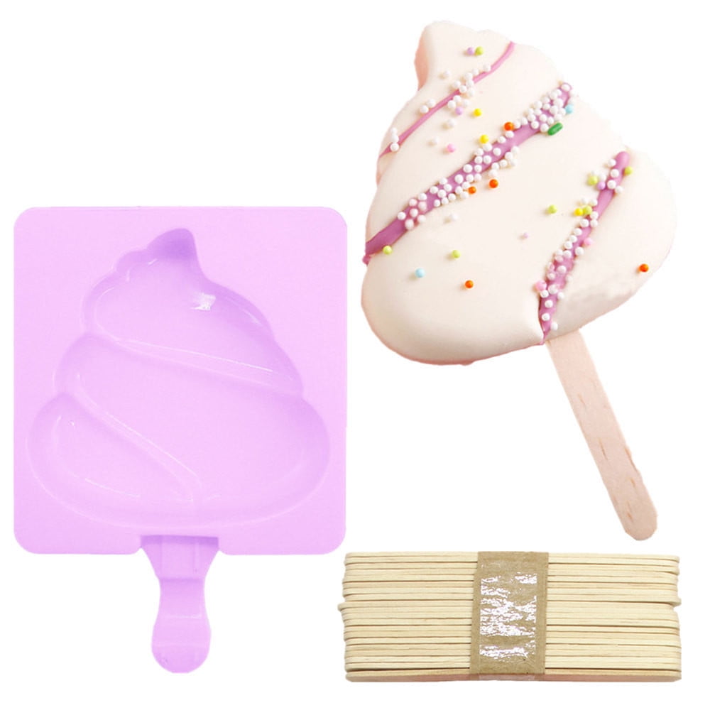 Silicone Ice Cream Mold Ice Lolly Molds Ice Cube With Sticks Tray Ice