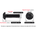 thumbnail image 6 of High-Strength Black 10.9 Grade Carbon Steel Round Head Hex Socket Screws M2.5X7(50pcs), 6 of 6