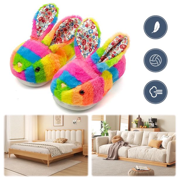Térmicas para El Pantuflas Conejo Felpa Lindas Cómodas Antideslizantes Mujer