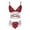 Red, variant on TSADFHJI Lace Lingerie Women Sexy Lingerie Corset Lace Bandage Push up Top Bra and Pants Underwear Set S Red