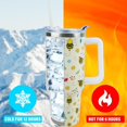 thumbnail image 2 of 40 oz Bee Tumbler with Handle and Straw, Travel Mug Water Bottle, Stainless Steel Insulated Cup with Lid and Straw, Birthday Christmas Gifts, 2 of 5