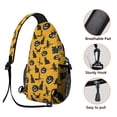 thumbnail image 3 of Sling Backpack,Halloween Black Cats Witches and Pumpkins Sling Bag with Water Bottle Holder,Waterproof Sling Bag for Men/Women with Headphone Jack for Hiking,Travel, 3 of 6