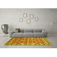 thumbnail image 3 of Ahgly Company Machine Washable Indoor Rectangle Oriental Yellow Modern Area Rugs, 6' x 9', 3 of 4