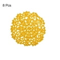 thumbnail image 3 of Fabric Coasters, 8pack 4" - Cotton Woven Crochet Doilies, Lace Embroidery Cup Mat with Floral Pattern (Yellow), 3 of 5