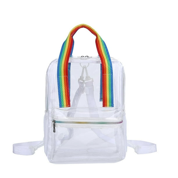 Mochila transparente de PVC resistente, mochila transparente, bolsa grande para libros escolares, bolsas de almacenamiento