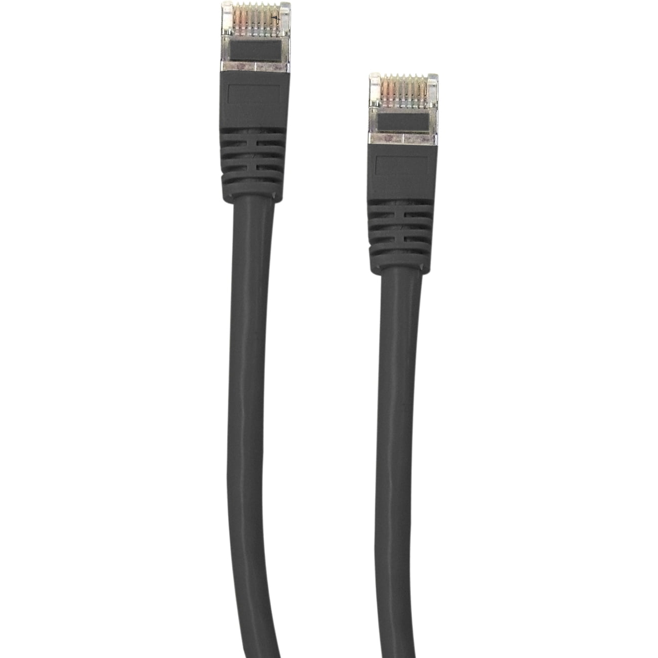 Shielded Cat5E Black Ethernet Cable, Snagless - Molded Boot, 50 Foot
