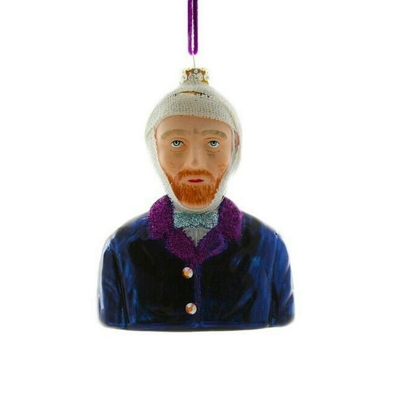 VINCENT VAN GOGH Missing Ear Bandage Glass Christmas Ornament, by Cody Foster