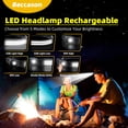 thumbnail image 3 of Linterna frontal Beccason LED recargable, 2 unidades, 230° COB, superbrillante, 3 of 7