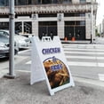 thumbnail image 5 of A-frame Sidewalk Chicken & Fries 24" x 36" Double Sided A-Frame Sidewalk Sign, Includes 2 Installed Vinyl Decals | Foldable Portable White Signicade Sandwich Board Signs, 5 of 5