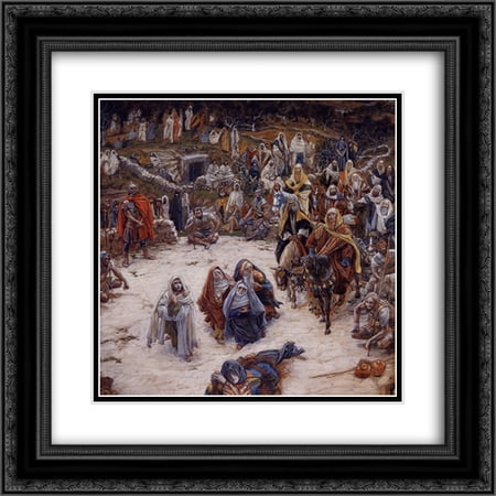 - James Tissot 2x Matted 20x22 Black Ornate Framed Art Print 'What Our Saviour Saw from the Cross'