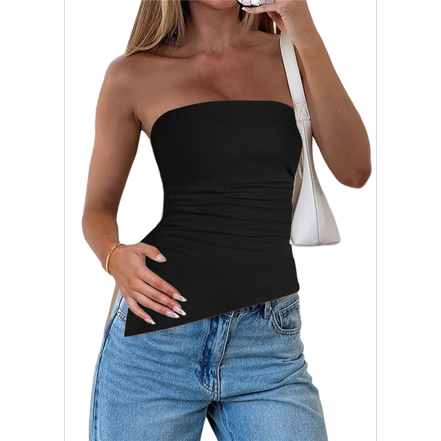 Camiseta Sin Mangas Sexy de Moda de Verano Negra S