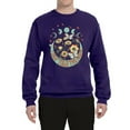 thumbnail image 2 of Wild Bobby I Only Told The Moon, Moon Phases Daisies and Butterflies Vintage Unisex Crewneck Sweatshirt, Purple, 3X-Large, 2 of 6