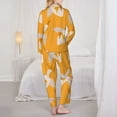 thumbnail image 5 of Kll Flying Ducks Print Women'S Long Sleeve Pajamas With Pants Sleepwear Loungewear 2 Set-X-Large, 5 of 9