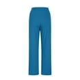 thumbnail image 5 of Scyoekwg Womens Wide Leg Pants Elastic Sports Waist Wide Leg Pants with Pocket Comfy Lightweight Classic Solid Color Fashion Casual Baggy Pants Trousers (Light Blue,XXL), 5 of 6