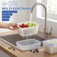 thumbnail image 4 of Toorise 3Pcs 4 in 1 Food Storage Container for Fridge Plastic Fruit Keeper Storage Container with Removable Drain Basket for Picnic Camping Fruit Vegetable, 4 of 11