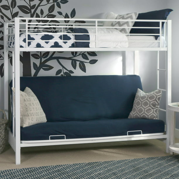 Walker Edison Twin Over Futon Metal, Queen Bunk Bed With Futon